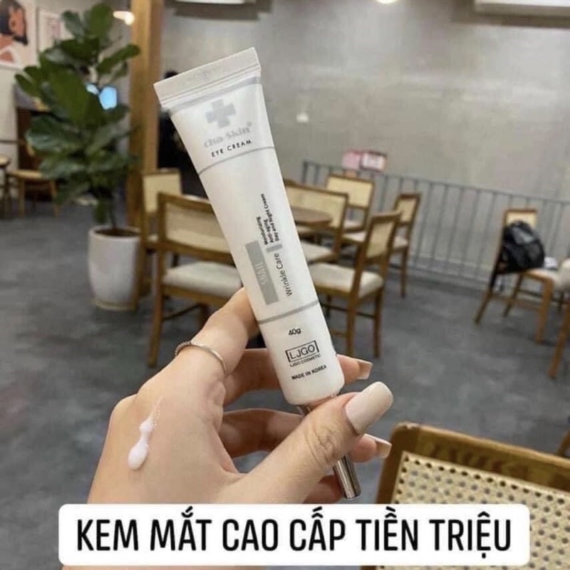 Kem Mắt LJGO Snail Wrinkle Care Cha Skin Eye Cream 40ml giảm thâm xoá nhăn