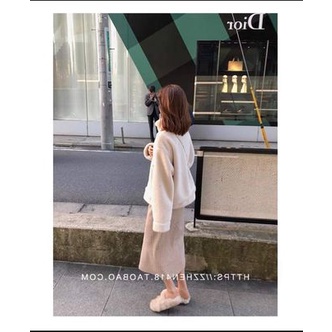 [ hàng quảng châu] set áo khoác lông + chân váy shop TIỂU QUỲNH QUỲNH | BigBuy360 - bigbuy360.vn