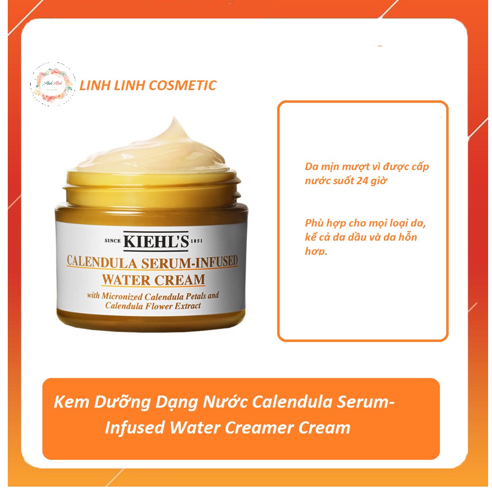 [Tăng kèm băng đô rửa mặt] Kiehl’s / Kem dưỡng hoa cúc Kiehls Calendula Serum-Infuse Water Cream