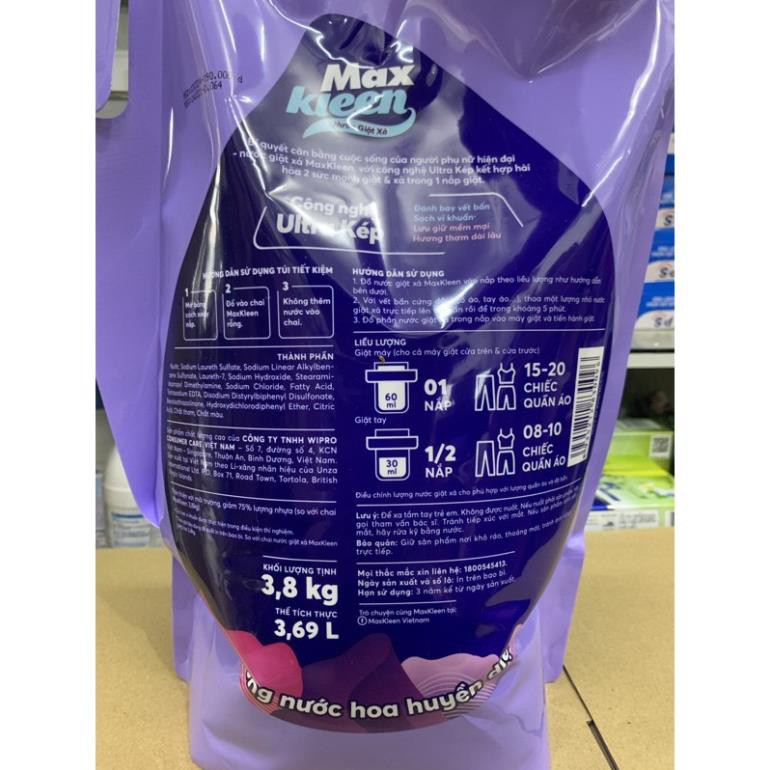 Nước Giặt Max kleen Hương Hoa Huyền Diệu 3,8kg