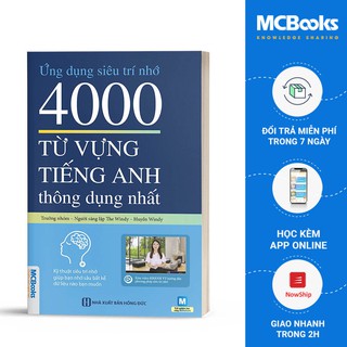 Sách - Ứng Dụng Siêu Trí Nhớ 4000 Từ Vựng Tiếng Anh Thông Dụng Nhất Dành Cho Người Học Cơ Bản - Học Kèm App Online