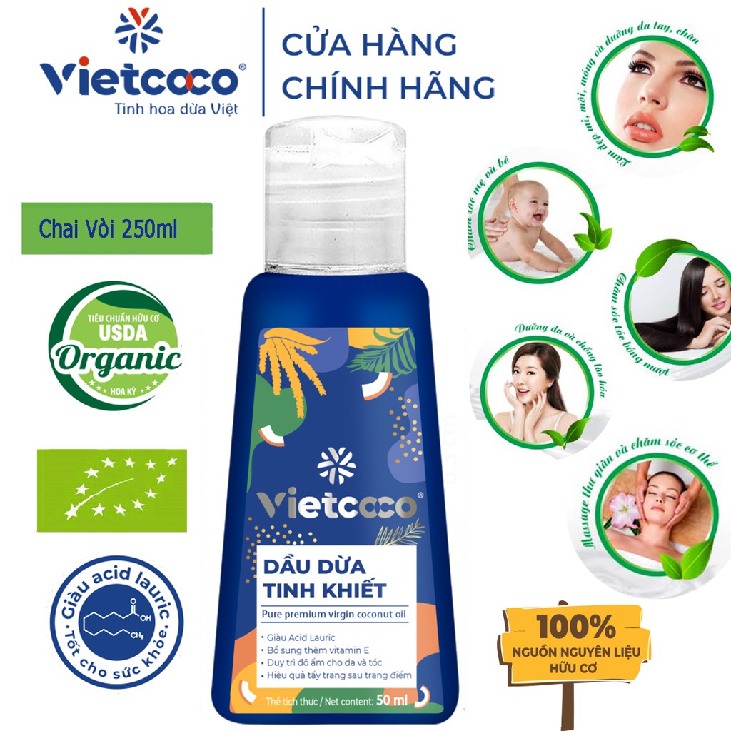 Dầu dừa nguyên chất VIETCOCO - 50ML