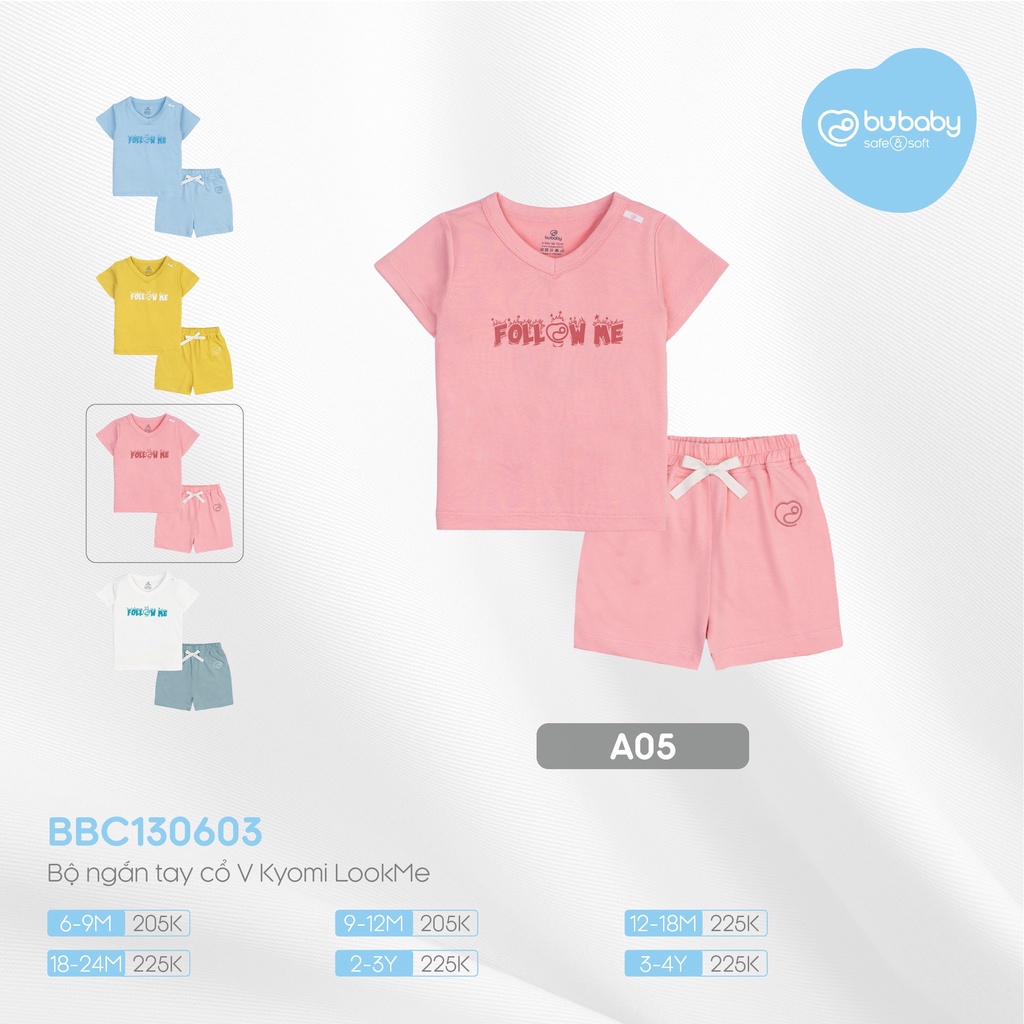 [CHÍNH HÃNG] Bộ quần áo ngắn tay cổ V bamboo cotton Kyomi LookMe trẻ em Bu
