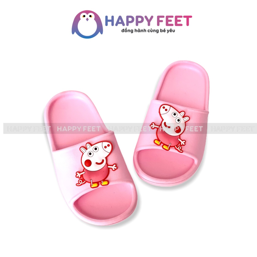 Dép trẻ em đúc liền khối Peppa pig siêu nhẹ siêu mềm chống trơn trượt cho bé trai bé gái 5- 10 tuổi- Happy Feet no1918