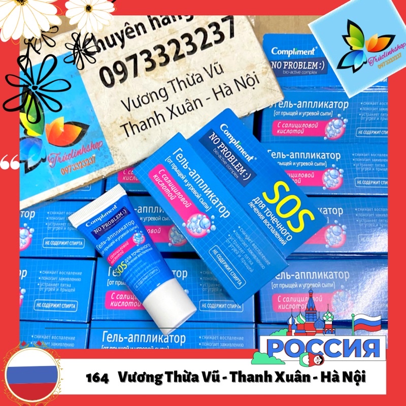 Gel mụn SOS Compliment No Problem loại bỏ mụn nhanh chóng 25ml