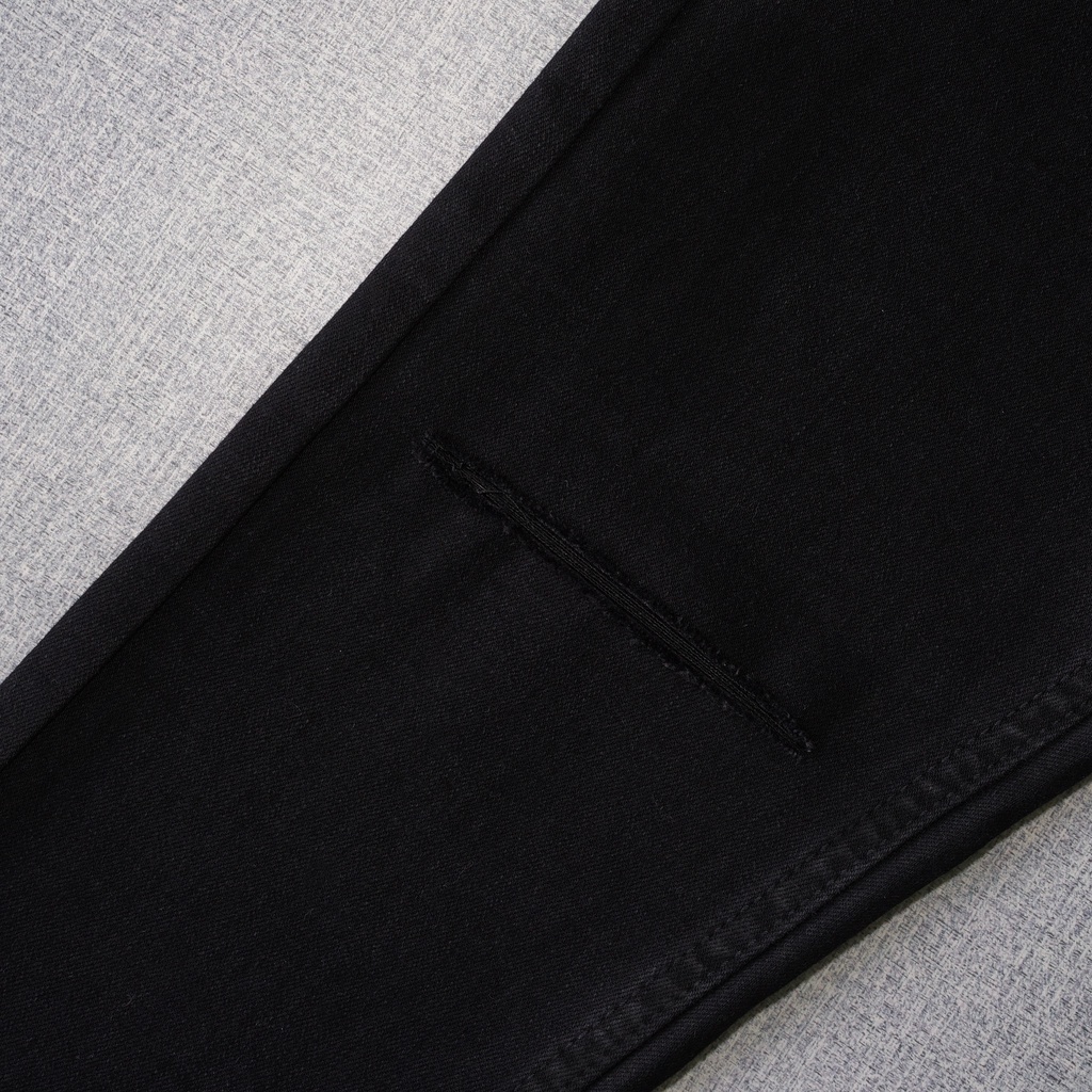 Quần jean đen nam trơn và rách gối Quần jean nam slimfit Jean co giãn cao cấp Thesix | BigBuy360 - bigbuy360.vn