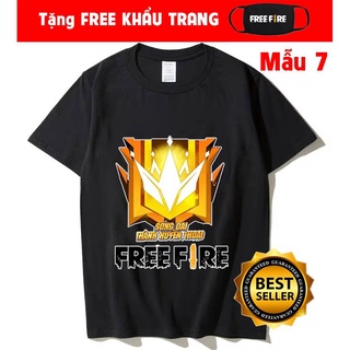 🔥Siêu Rẻ🔥 Áo Thun đen Free Fire Rank thách đấu logo huyền thoại