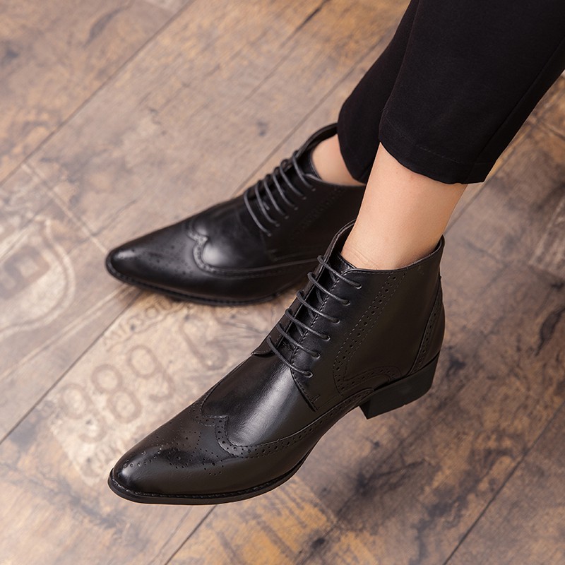 Giày Bốt Da Cổ Cao Phong Cách Doanh Nhân Thời Trang Cho Nam
