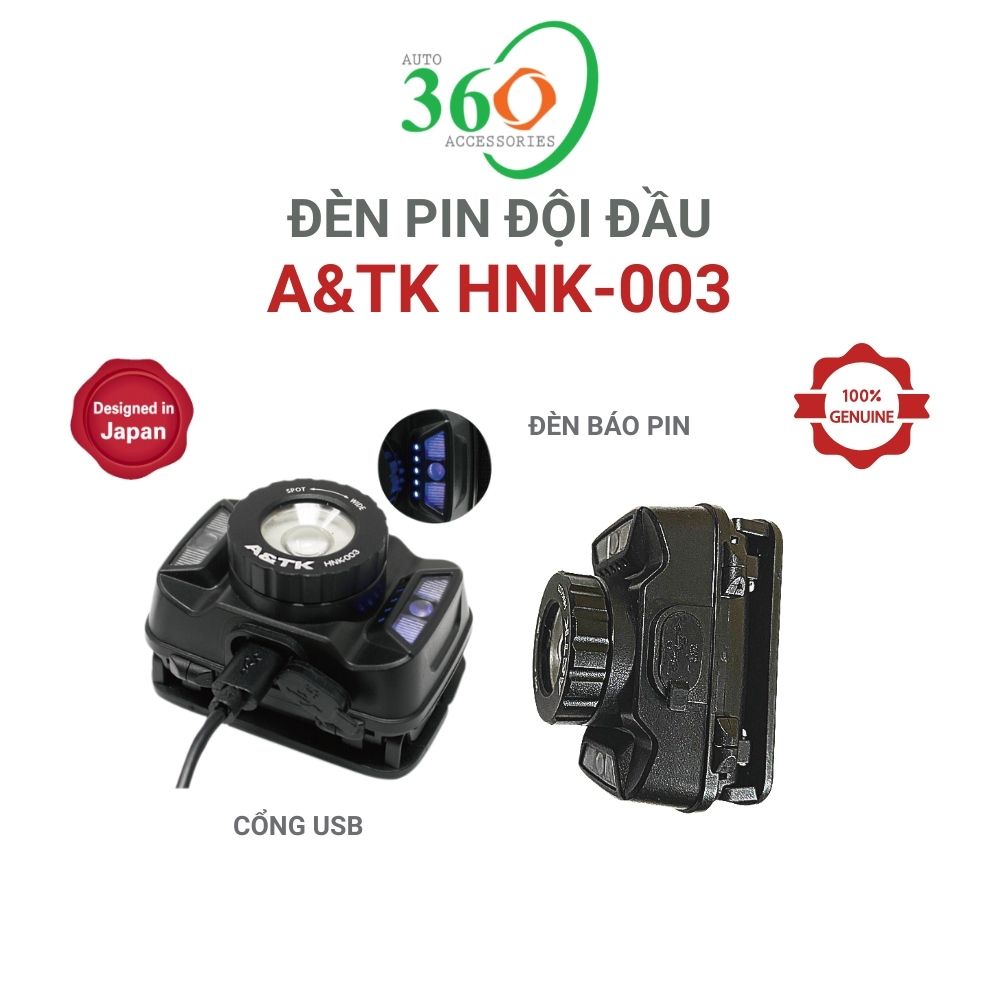 Đèn pin đội đầu A&TK HNK-003 đèn đội đầu siêu sáng chống nước cảm biến chuyển động 3.7V 1800mAh | BigBuy360 - bigbuy360.vn