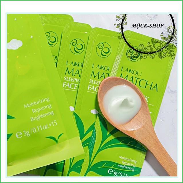 Gói mặt nạ ngủ matcha trà xanh LAIKOU ( Túi 15 gói)