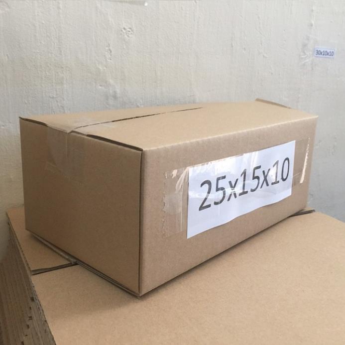 thùng hộp carton bìa giấy đóng gói hàng kích thước 25x15x10 giá rẻ tận xưởng giao hỏa tốc nhận hàng ngay