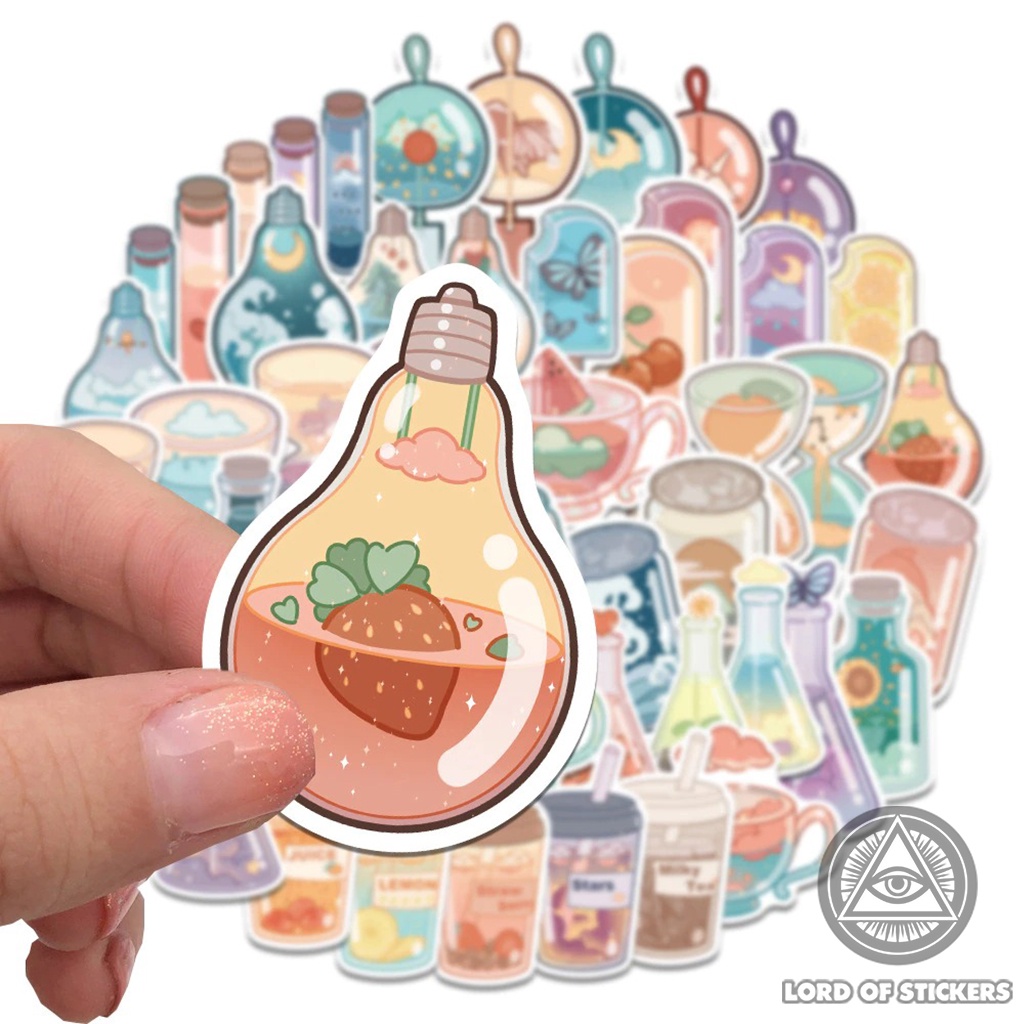 Set 50 Hình Dán Sticker Họa Tiết Nước Ngọt Trà Sữa Cute Dễ Thương Chống Thấm Nước Trang Trí Mũ Bảo Hiểm, Laptop, Sổ