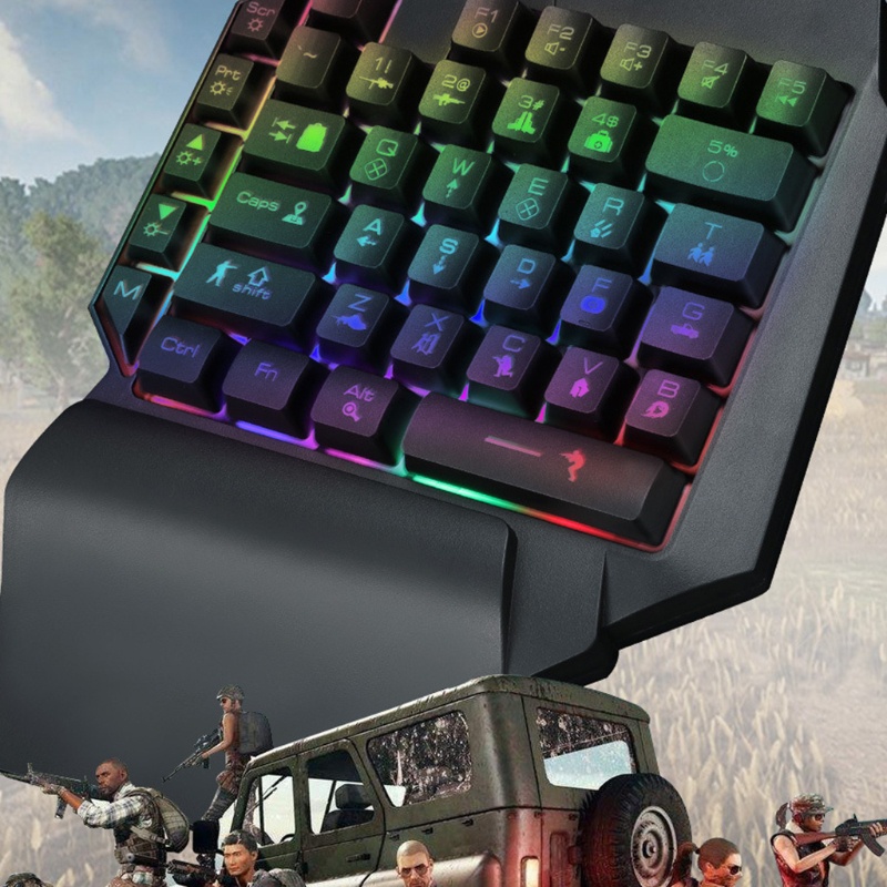 lucky* 39 Keys PUBG Keycap Version Mechanical Backlit Keypad, USB Wired Gaming Keypad with Breathing LED