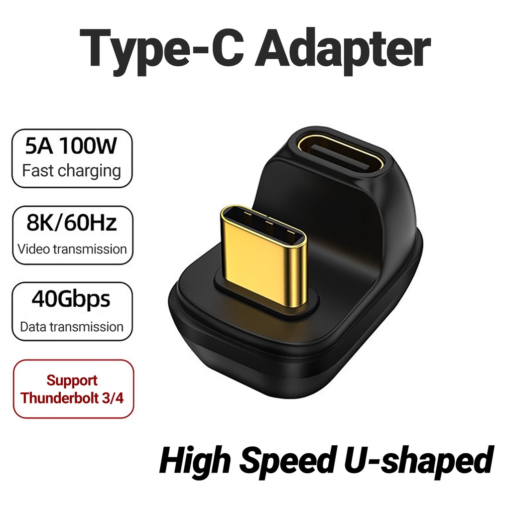 Đầu Chuyển Đổi USB 3.1 Type-C Góc 90 Độ Chữ U Tốc Độ Cao Cho Điện Thoại