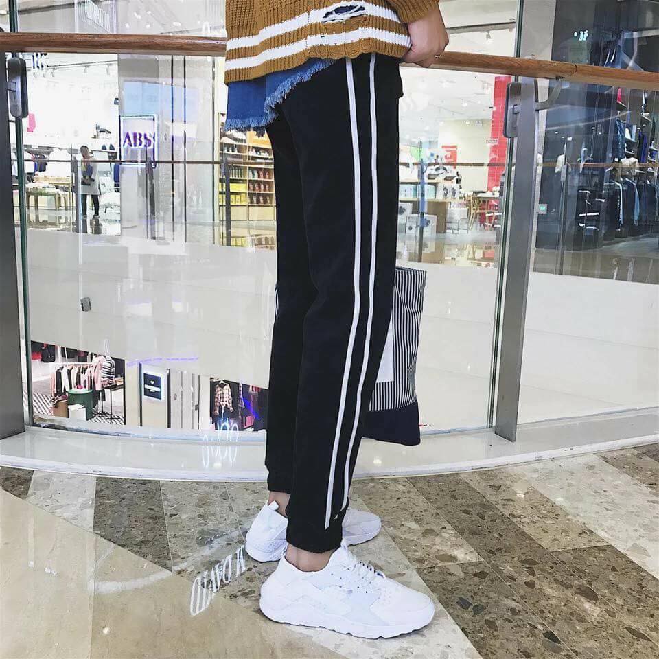 Quần Jogger 2 sọc bo ống - Quần 2 sọc ống túm - Quần bo nỉ thun Jogger 2 line siêu sale