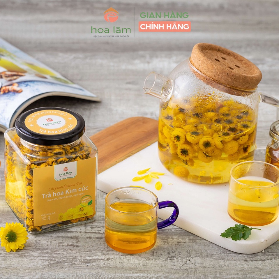 Trà hoa kim cúc Hoa Lâm sấy lạnh giữ nguyên hương vị thanh nhiệt 35/50 gr