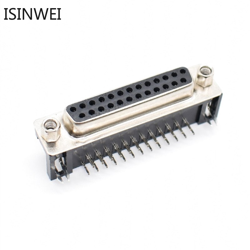 5PCS DR25 DB25 D-SUB Angle Angled 25 Pin Female Male PCB Mount Socket Connector