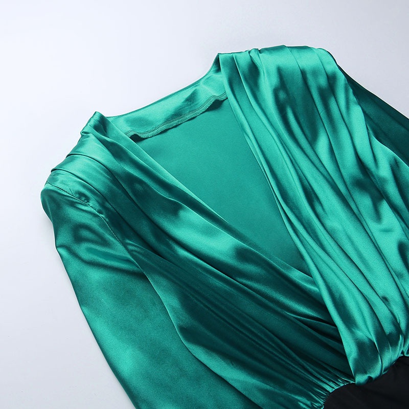 DUNEA Áo liền quần tay dài cổ chữ V gợi cảm thời trang dành cho nữ