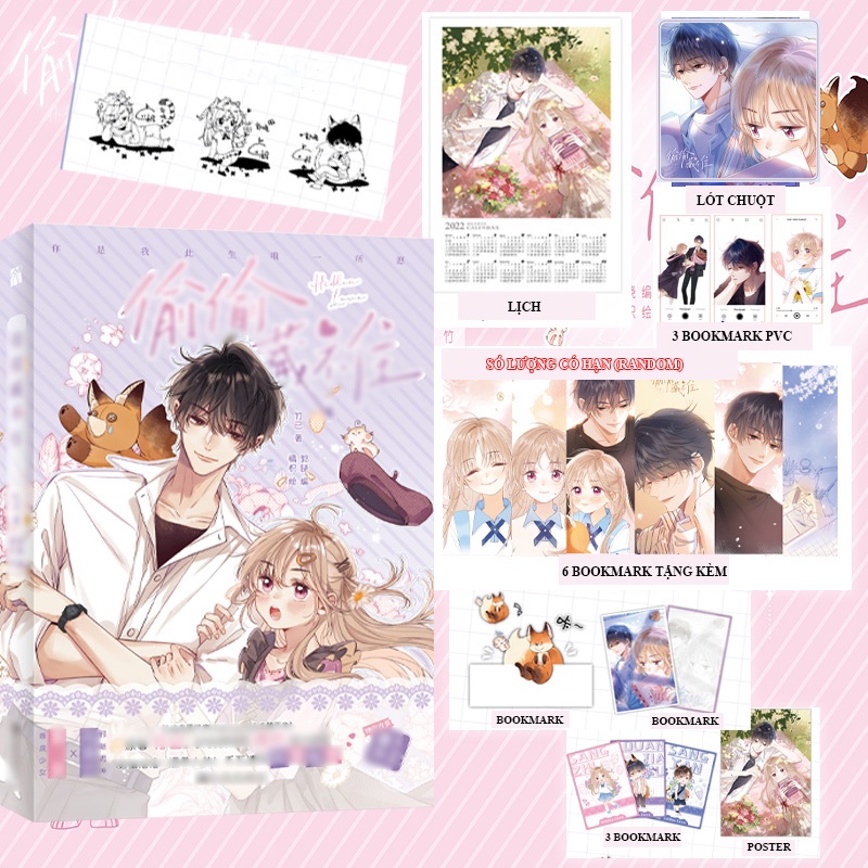 Box hộp quà tặng Vụng trộm không thể giấu - Tình yêu thầm kín manhua chibi xinh xắn độc đáo