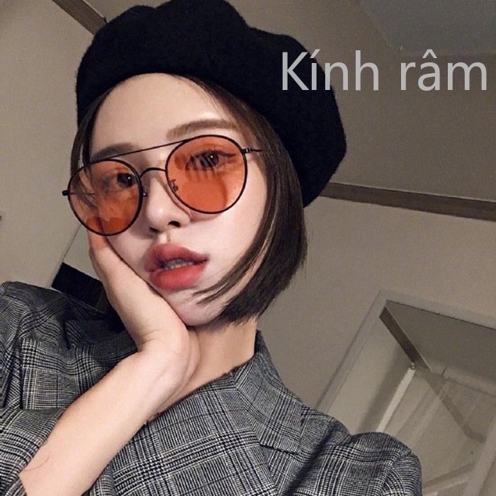 Kính mát gọng kim loại kiểu dáng vintage thời trang cho nữ