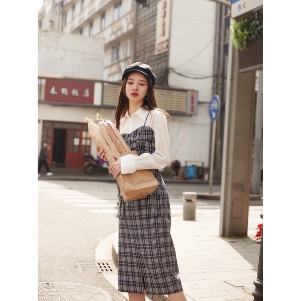 Chân váy kẻ Peacebird