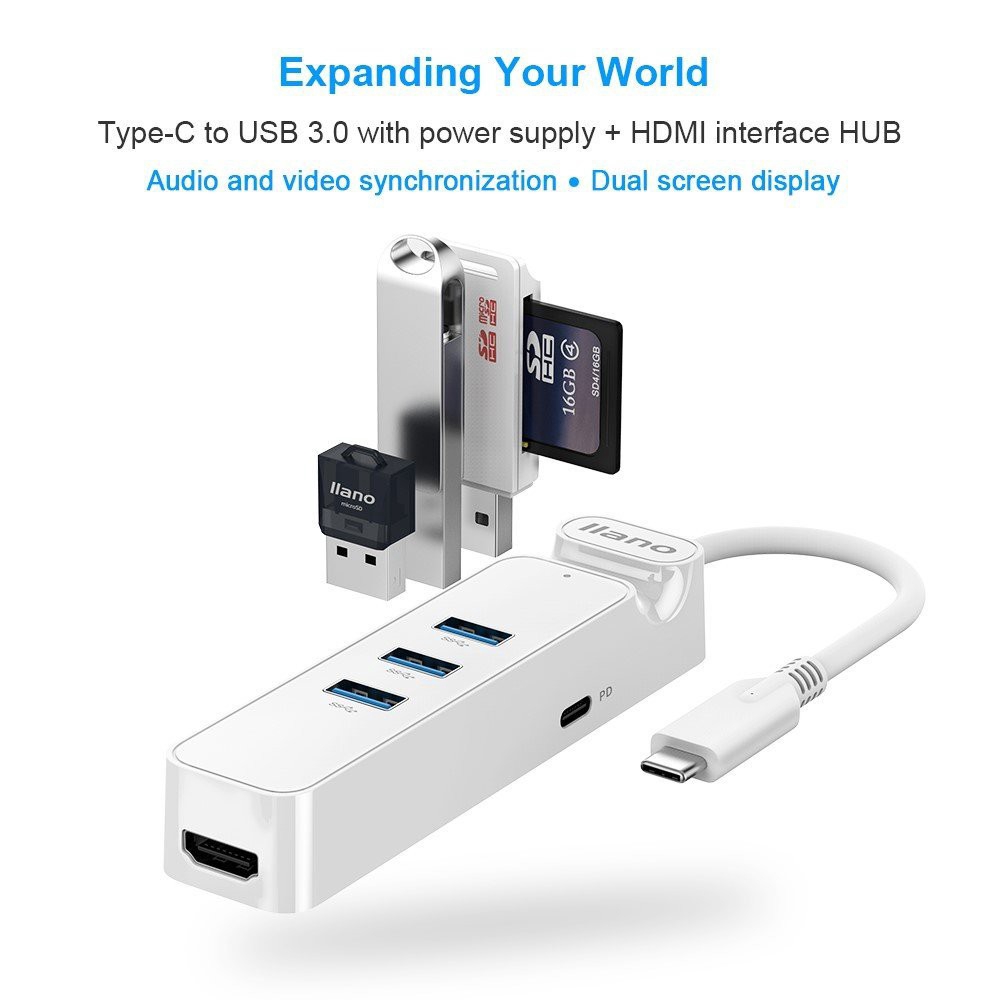 Hub Llano Cho Macbook Thiết Kế Chuyển Đổi Type C Sang Hdmi Usb3.0 Pd