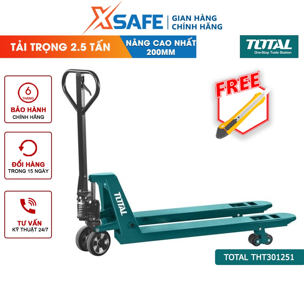 Xe nâng kéo hàng TOTAL THT301251 tải trọng 2,5 tấn dùng nâng hàng hóa nặng - Chính hãng