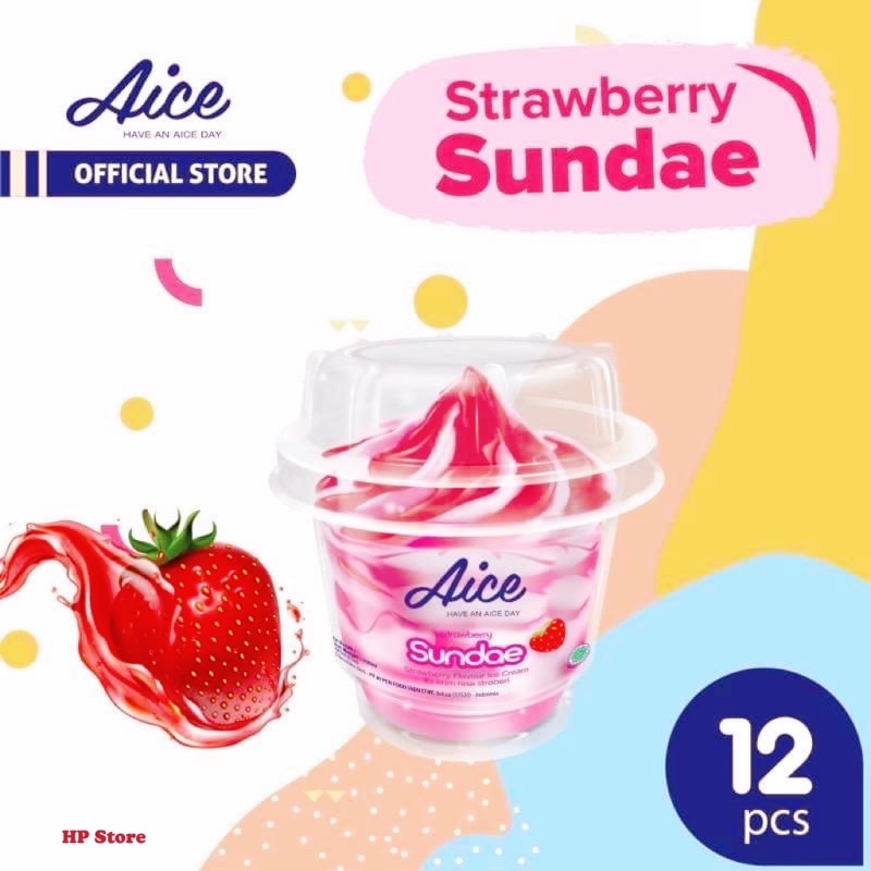 🍓Kem Aice Dâu Ly Có Syrup Dâu Rừng🍧(Hoả Tốc)