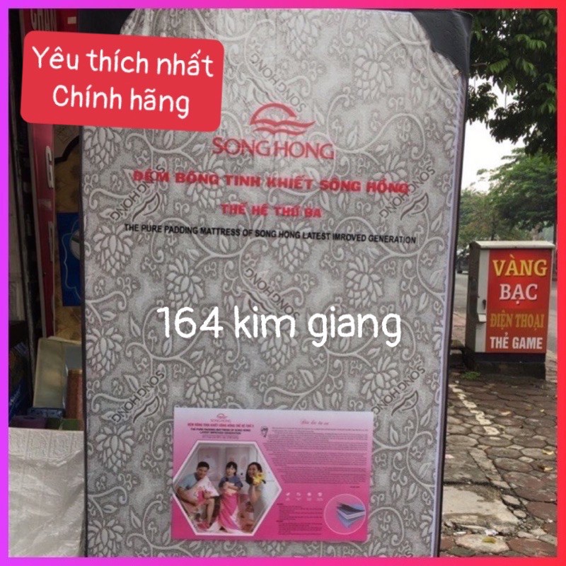 Đệm bông ép sông Hồng Tinh khiết thế hệ 3 gấp 2 mảnh ( 200cm x220cm x10cm )