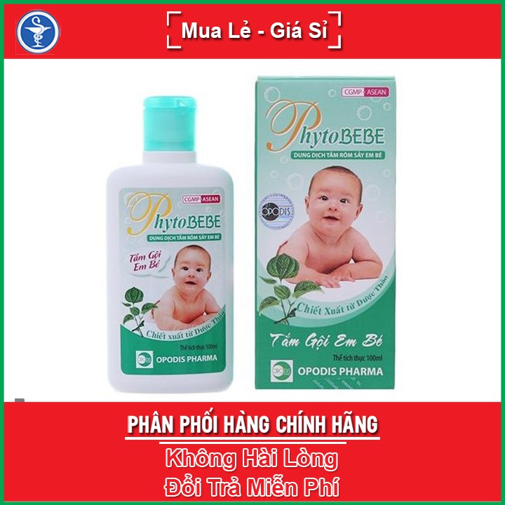 Dung dịch tắm rôm sảy em bé PhytoBEBE Chai 100ml - Phù hợp với làn da nhạy cảm của bé