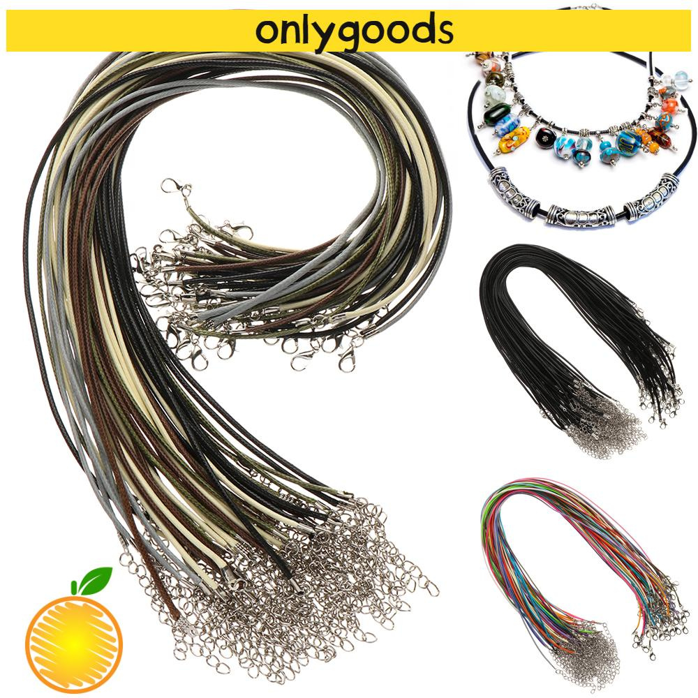 🎉ONLY🎉 50PCS DIY Accessories Necklace Cord Jewellery Findings Lobster Clasp Wax String Handicraft Making Pendant Line Bracelet Rope Adjustable Length Extension Chain/Multicolor