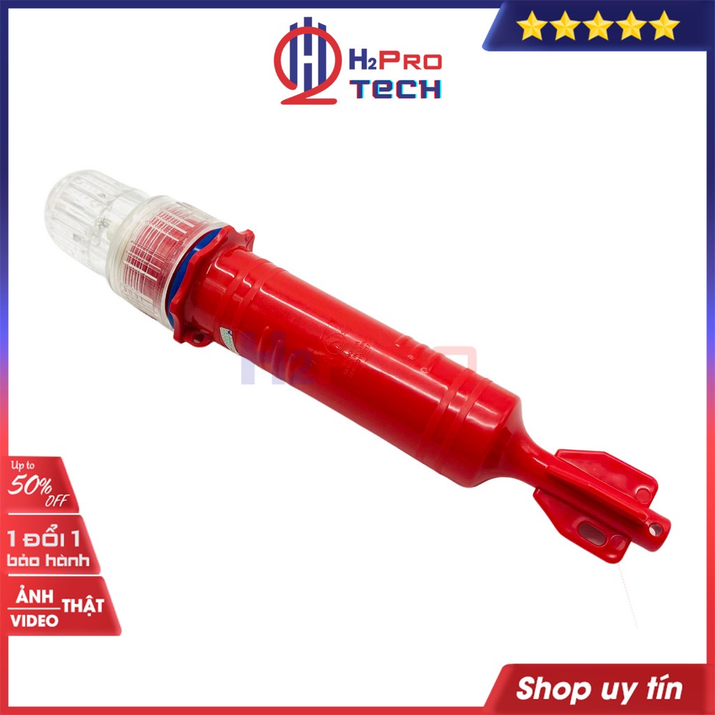 Đèn Chớp Cảnh Báo Trắng Vỏ Đỏ H2Pro Cao Cấp (2 Pin), Đèn Báo Hiệu Tàu Biển-Quay Cảnh Báo (Tặng 2 Pin Đại)-H2Pro Tech