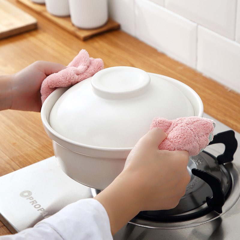 Combo 10 khăn lau bếp đa năng 16x25cm lông cừu siêu thấm, siêu sạch, mềm mịn, tiện lợi