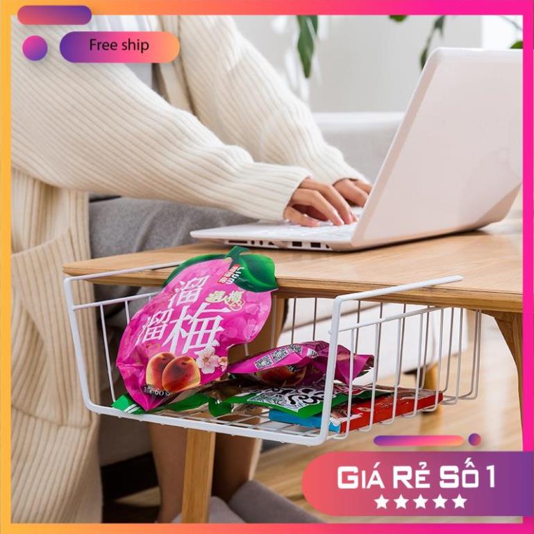 Kệ Sắt Treo Gầm Bàn Đa Năng Đựng Sách, Đựng Đồ Cá Nhân 31x22x12 cm