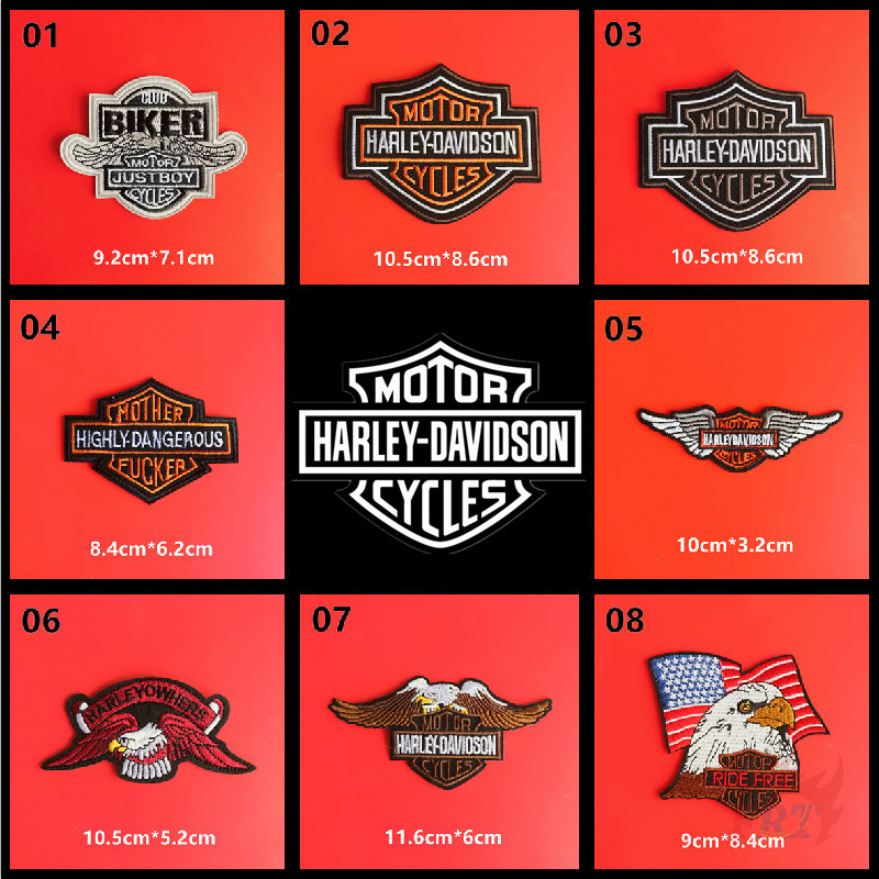 1 Sticker Ủi Thêu Hình Xe Mô Tô Harley-Davidson