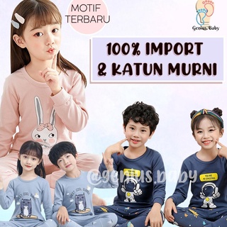 Bộ Đồ Ngủ Tay Dài Chất Liệu Cotton Thiết Kế Dễ Thương Cho Bé