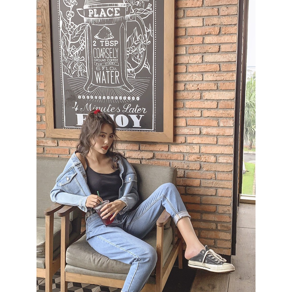 Áo khoác jean MIEU dáng lửng - FA10 | BigBuy360 - bigbuy360.vn