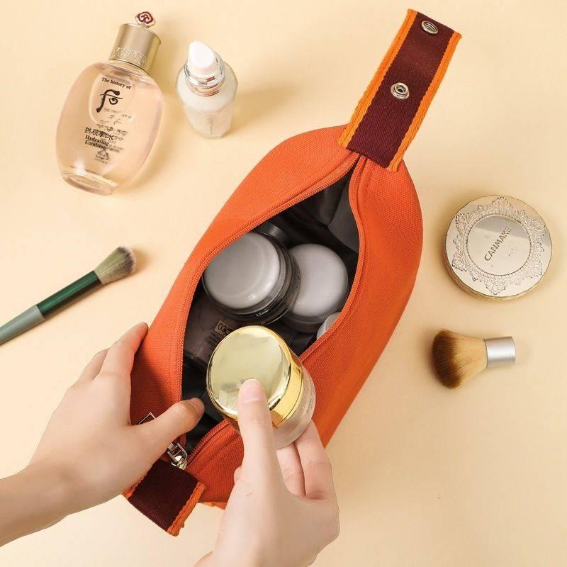 Túi đựng đồ trang điểm bằng vải canvas cỡ lớn đa năng chống thấm nước di động tiện dụng cho học sinh túi mỹ phẩm xách tay Túi giặt dung tích lớn