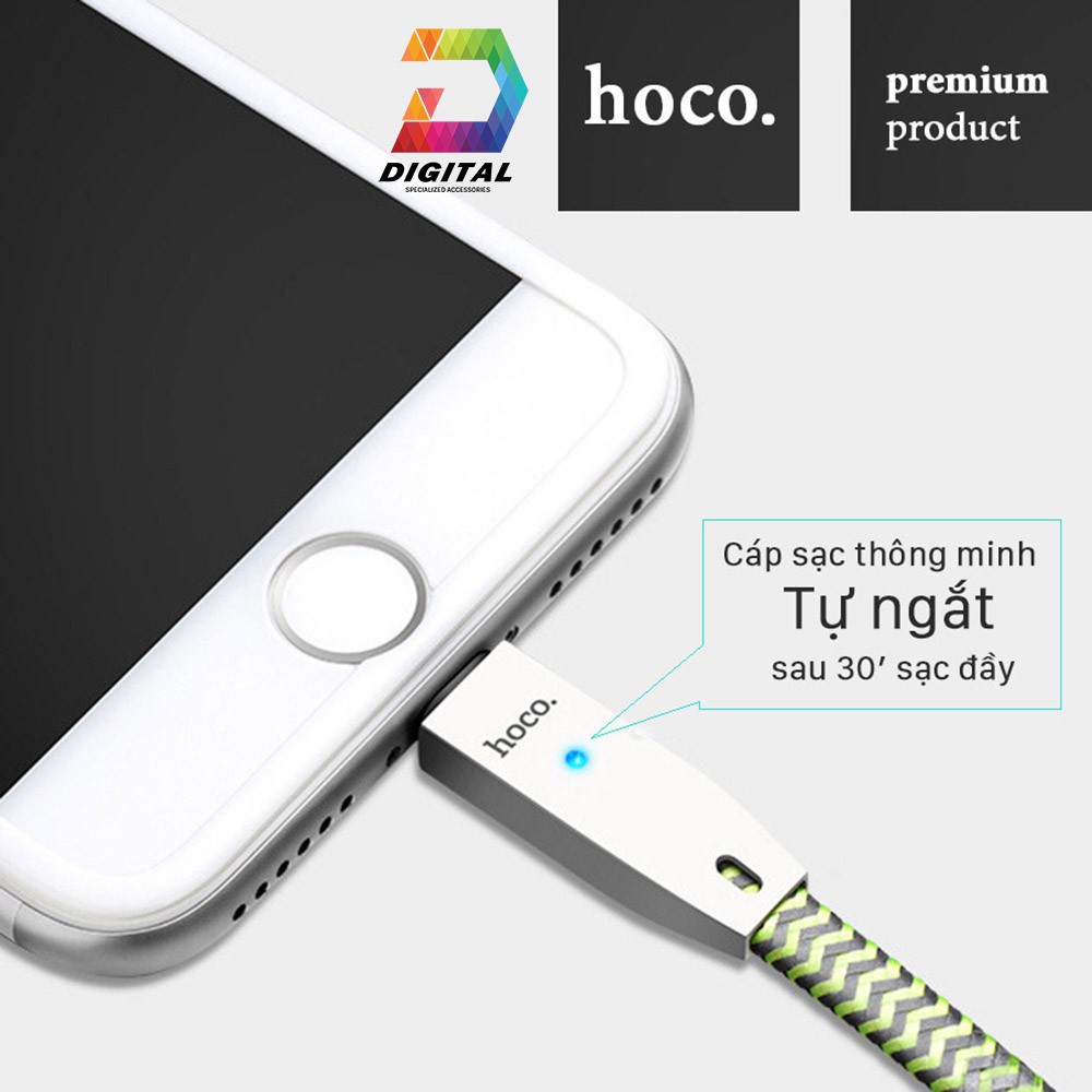 Cáp iPhone / iPad Hoco U11 Chính Hãng Tự Ngắt Khi Sạc Đầy