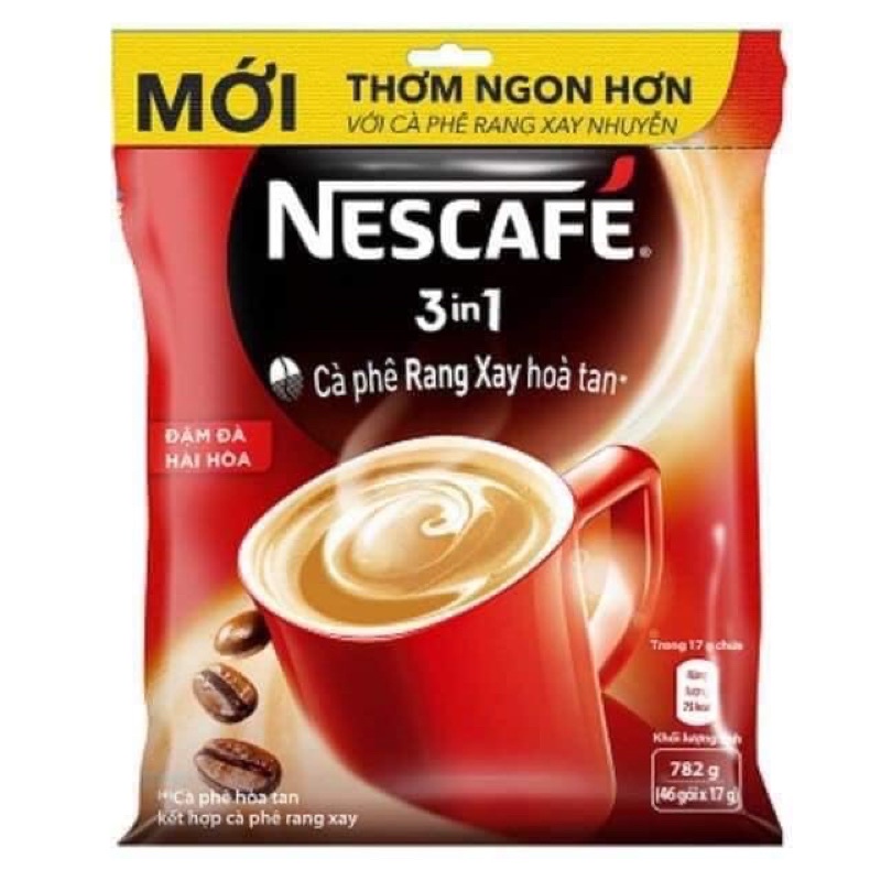 Cà phê rang xay hoà tan Nescafe dạng gói( đậm đà hoà tan) 46 gói