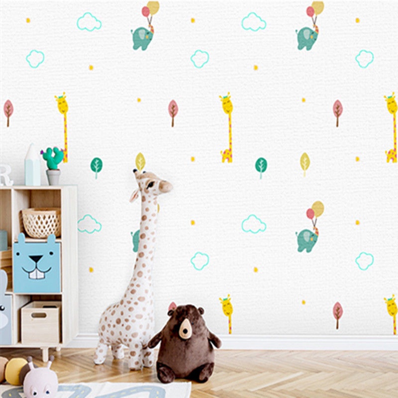 Giấy Dán Tường 3D Họa Tiết Hoạt Hình Chống Nước Chống Ẩm Dày Dặn Trang Trí Phòng Bé