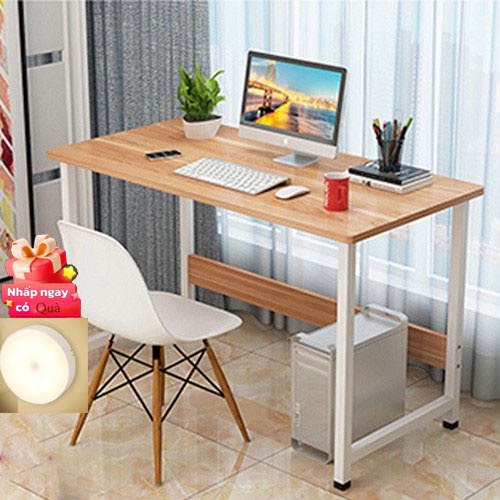 Bàn làm việc, bàn học gỗ, chân sắt dùng cho văn phòng, học bài, để máy tính cho sinh viên giá rẻ