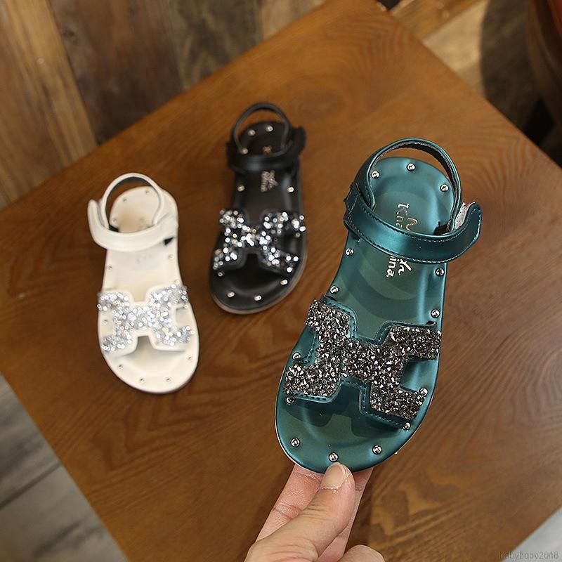 Sandal xỏ ngón đính đá xinh xắn dành cho bé gái
