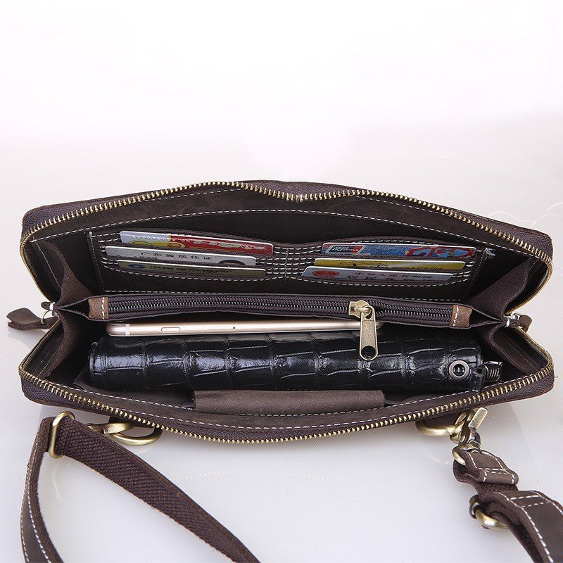 CLUTCH CẦM TAY KIÊM TÚI ĐEO CHÉO NAM DA BÒ SÁP CAO CẤP - 1022836