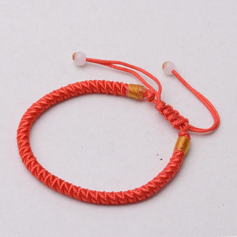 Vòng tay dây bện màu đỏ phong cách retro cho nam và nữ 210825
