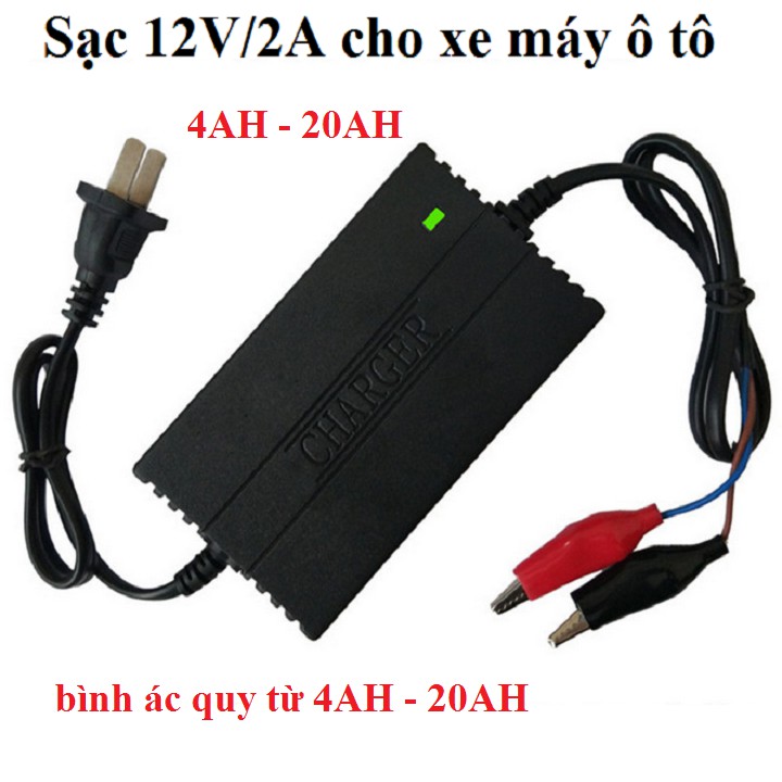 Sạc bình ắc quy 12V cho xe máy - sạc ắc quy 12V