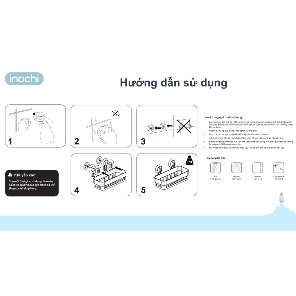 Kệ Nhà tắm Giá treo INOCHICHI Nhật Bản Nhựa Cao Cấp Chắc Chắn Sang Trọng phòng tắm KE013