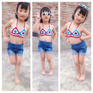 BIKINI CROCHET CHO BÉ GÁI.