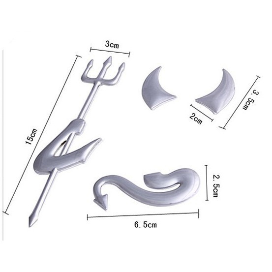 Tem dán, Tấm dán (logo) nổi trang trí ô tô hình ác quỷ dễ thương