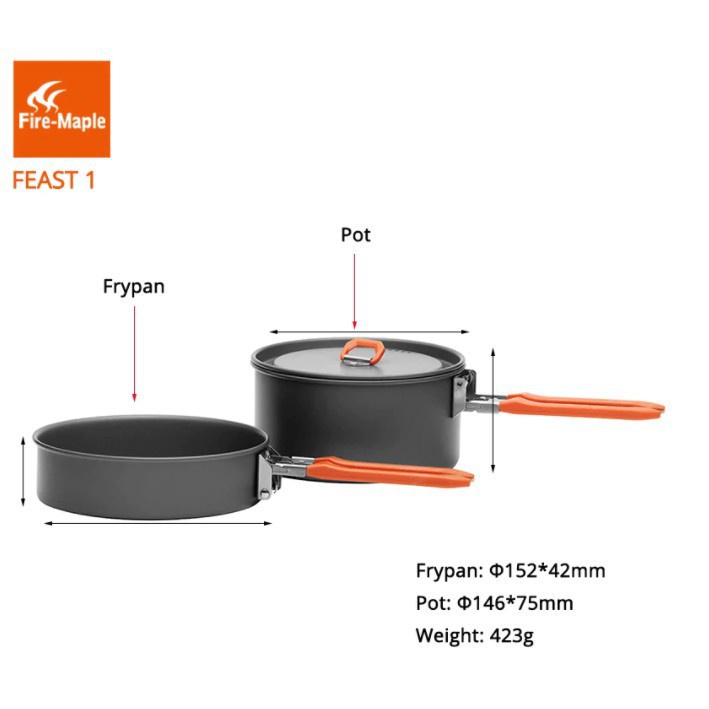 Đồ cắm trại firemaple campoutvn Feast 2 bộ nấu ăn cắm trại 6 món tiện dễ gọn campout A093